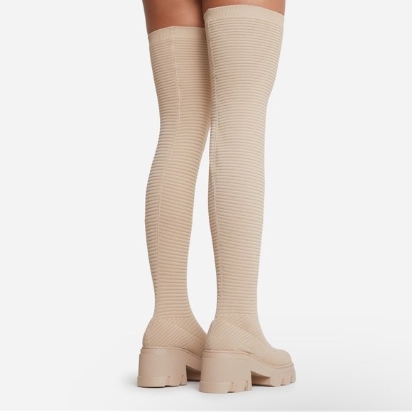 EGO OVER-THE-MOON CHUNKY SOLE OVER THE KNEE THIGH HIGH SOCK BOOT - Picture 5 of 12